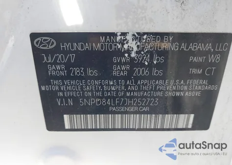 2018 Hyundai Elantra Value Edition из США, поврежденный, VIN 5NPD84LF7JH252723